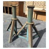 Pair of vintage, teal-painted pin-style