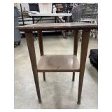 Vintage mid-century wooden two-tier side table.
