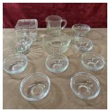 Glass square refrigerator dish, creamer, prep