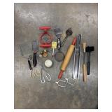Bundle of kitchen cooking utensils.