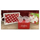 Untaged Gorham cut lead crystal sleigh-shaped