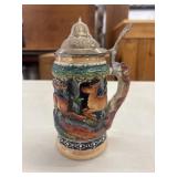 Vintage German stoneware lidded beer stein