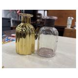 2 Vintage Pier 1 Imports clear ribbed glass