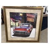 Framed retro-style art print featuring a classic