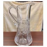 Vintage Cut Crystal Water PitcherFloral &