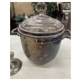 Vintage silver-plated ice bucket with a lid,