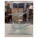 3-tier glass dessert and buffet serving stand.