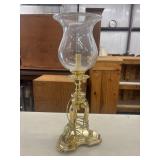 Vintage solid brass hurricane table lamp