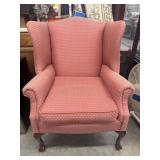 Vintage Queen Anne-style wingback armchair