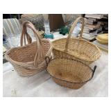 Collection of vintage woven wicker and willow