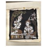 Unframed vintage Thai fabric painting.