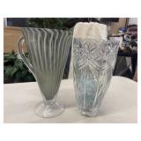 Clear, heavy-cut lead crystal vase Christopher