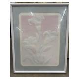 Vintage embossed floral serigraph print, By