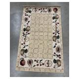 Vintage-style, fruit-themed accent area rug with
