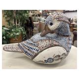 Vintage Tonala pottery duck figurine from Mexico.