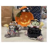 Ceramic Halloween candy dish, vintage Fitz &