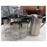 Vintage mid-century modern silver fade barware