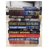 Vertical stack of ten popular mystery, thriller,