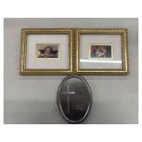 Pair of vintage framed art prints featuring
