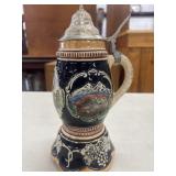 Vintage ceramic lidded German beer stein