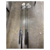 Used TaylorMade RAC chrome golf wedges with