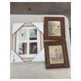 Vintage sepia-toned framed art print titled "Bath