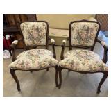 2 Vintage Louis XV-style armchairs