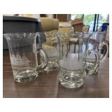 4 Vintage Toscany Clipper Ship etched glass beer