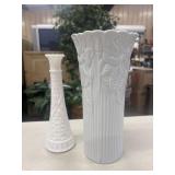 Vintage white ceramic or porcelain vase. vintage