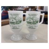 Vintage white milk glass footed coffee mug from