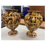 2 Vintage mid-century Italian Majolica art