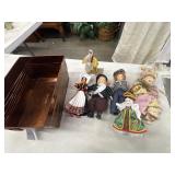 Collection of miniature porcelain dolls dressed