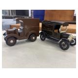2 United Parcel Service (UPS) delivery vehicles: