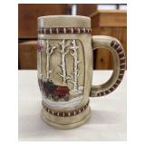 vintage 1981 Budweiser Holiday Beer Stein, also