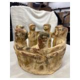 Vintage Mexican terracotta clay "Circle of