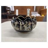 Vintage Greek porcelain scalloped bowl