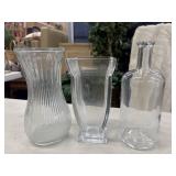 Clear glass vessels, clear glass spirit bottle,