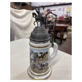 German regimental-style beer stein.