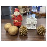 Hallmark ceramic Santa tea light holder and