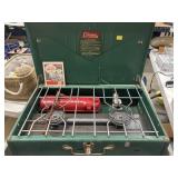Coleman Model 413G two-burner camp stove.
