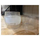 2 Vintage glass lantern replacement globes.