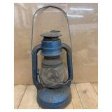 Classic tubular cold-blast hurricane lantern.