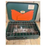 Vintage Thermos Model 8423 two-burner camp stove.