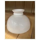 Vintage white milk glass student lamp shade.