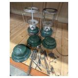 Vintage green Coleman double-mantle camping