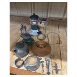 Collection of disassembled parts from a vintage
