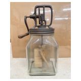 Antique Dazey Churn 4 Quart Glass Jar with Lid,