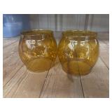 2 Amber glass replacement globes specifically