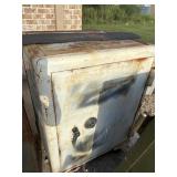 Antique heavy-duty metal combination safe with a
