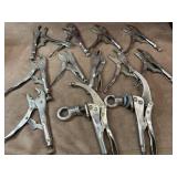 12 pc. vintage Petersen Vise-Grip Locking Pliers